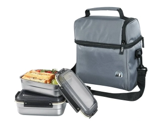Chladící taška šedá 6,5 l + boxy na jídlo ROCCA Cilio