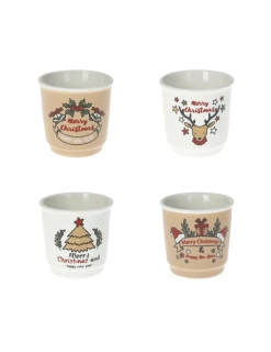 Set 4 kusů pohárků na presso s vánočním motivem GingerBread BRANDANI