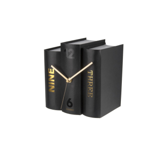 Stolní hodiny knihy Book černé Karlsson