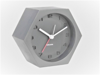 Budík Hexagon Concrete šedý beton Karlsson