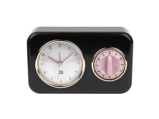 Kuchyňské hodiny s minutkou Nostalgia 17 cm černá Present Time *