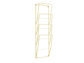 Stojan na časopisy ocelový drát pozlacený Present Time