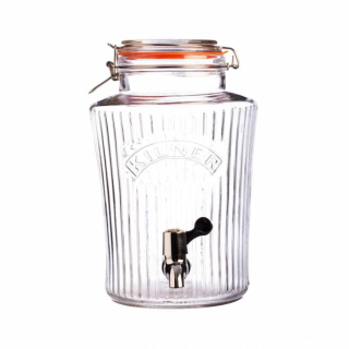 Fazetový skleněný soudek s kohoutkem, 8,0 l Kilner *
