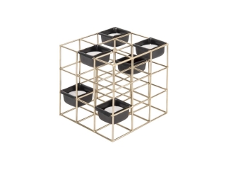 Čtvercový svícen na 4 čajové svíčky Structure Present Time