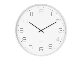 Nástěnné hodiny Lofty iron matné bílé, D. 40cm KARLSSON