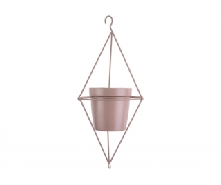 Závěsný květináč růžový Spatial diamond Present Time