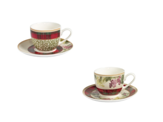 Set 2 kusů šálků s podšálky na presso 90 ml Sottobosco BRANDANI