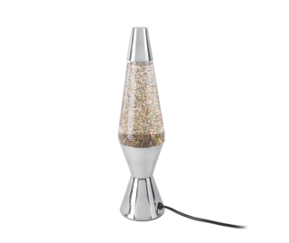 Stolní lávová lampa stříbrná Glitter 37cm Leitmotiv