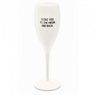 CHEERS NO.1 I LOVE YOU TO THE MOON sklenice na sekt 100ml KOZIOL, bílá