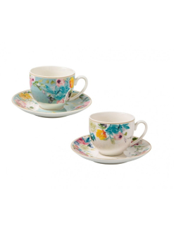 Set 2 kusů šálků s podšálky na presso Paradise Avio/Acqua 90 ml BRANDANI