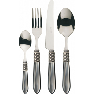 Příbory Optical Silverplated sada 24 ks antracit BUGATTI