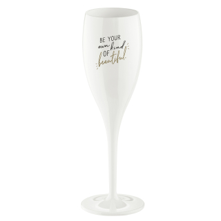 CHEERS NO.1 BE YOUR OWN KIND OF BEAUTIFUL, sklenice na sekt 100ml KOZIOL, bílá