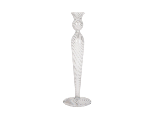 Skleněný svícen Swirl L čirý 26,5 cm Present Time