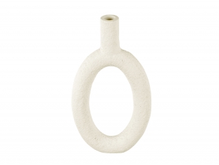 Váza oválná ve tvaru prstenu Ring Oval High pískově slonová kost Present Time