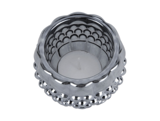 Svícen skleněný na svíčku Sparkle Dots 6 cm černý Present Time