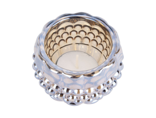 Svícen skleněný na svíčku Sparkle Dots 6 cm jantarově hnědý Present Time