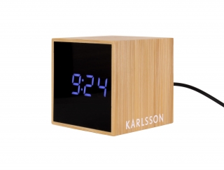 Budík Mini Cube bambus KARLSSON