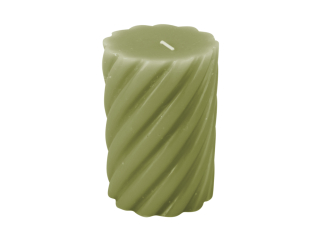 Svíčka Swirl M 10 cm olivově zelená Present Time