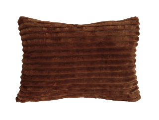 Polštář obdélníkový žebrovaný sametový 50 x 30 cm čokoládový hnědý Big Ribbed Present Time