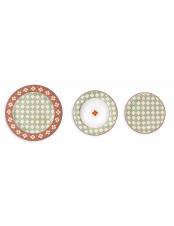 Jídelní 18-ti dílná sada talířů LE CEMENTINE QUADRELLA BRANDANI