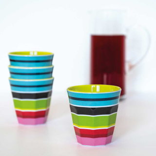 Sada 4 ks kelímků Stripy 220 ml REMEMBER