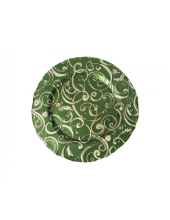 Skleněný talíř 31 cm zelený Filo D´Oro Verde BRANDANI