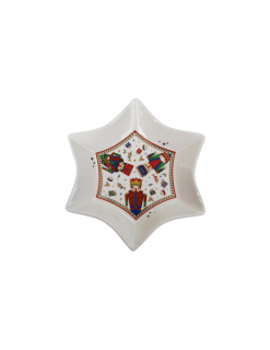 Vánoční porcelánová mísa Lo Schiaccianoci ve tvaru hvězdy 20,5cm BRANDANI
