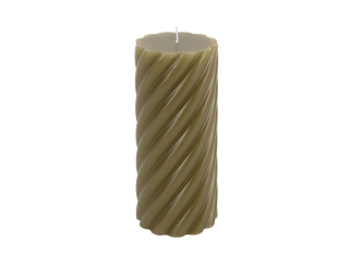 Svíčka Swirl L 15 cm mechově zelená Present Time