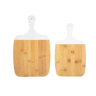 Sada krájecích prkének Gourmet bambus s bílým okrajem Present Time