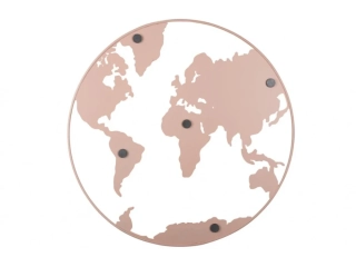 Magnetická tabule Mapa světa s magnety žehlička světle růžová 50cm Present Time