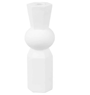 Svícen Geo King polyresin bílý 22cm Present Time