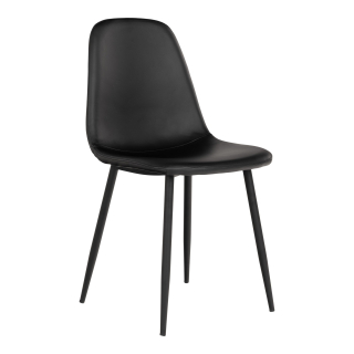 House Nordic Jídelní židle i PU, černá s černými nohami, HN1225